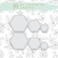 HEXÁGONOS TRANSPARENTES - COLEÇÃO MINHA VIDA - MY MEMORIES CRAFTS -