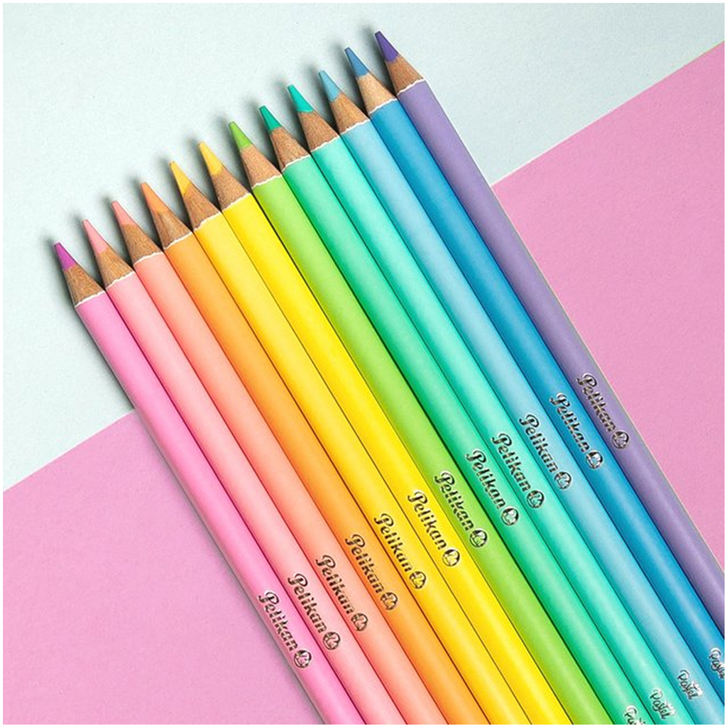 Lapices De Colores Largos Pelikan Pastel X 12