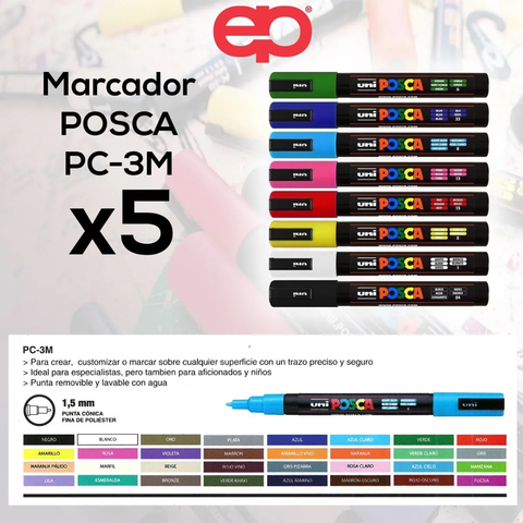 Marcadores Posca Uni Pc 1m X8 Colores Soft Pastel