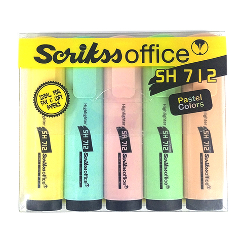 Marcadores Resaltadores Scrikss Office Pastel X5 Colores