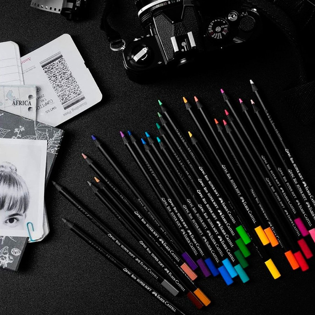 Lápices de Colores Faber Castell Super Soft + 2 Grafitos 12 Colores -  polipapel