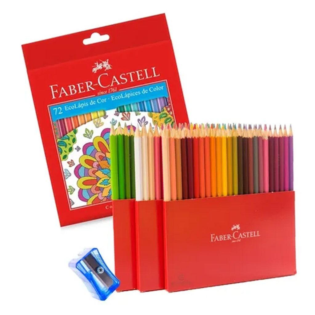 Lapices De Colores Faber Castell Ecolapices X72 + Sacapuntas