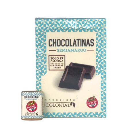 Chocolatina semiamarga x 5gr