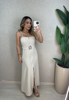 VESTIDO LONGUETE ALFAIATARIA COM ZIPER - Bf Store