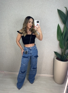 CALÇA JEANS CARGO STREET na internet