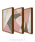 Kit com 3 Quadros Decorativos Ouro Rose Geométrico - comprar online