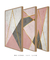 Kit com 3 Quadros Decorativos Ouro Rose Geométrico - comprar online