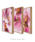 Imagem do Kit com 3 Quadros Decorativos Rosa e Ouro