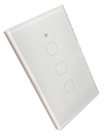 INTERRUPTOR TOUCH TECLA QUADRADA WIFI - 4X2'' - 3 TECLA - VIDRO BRANCO - SMART