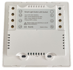 INTERRUPTOR TOUCH + TOMADA - 4X4'' - 4 TECLAS + 2 TOMADA - VIDRO BRANCO - SMART - comprar online