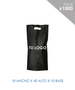 BOLSA DE FRISELINA RIÑON IMPRESAS 18X40X10 NEGRO 1000