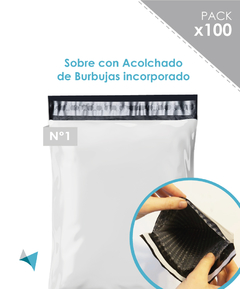 100 SOBRES BLANCO TRICAPA ACOLCHADO N1