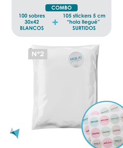 100 SOBRES N2 BLANCOS TRICAPA + 105 STICKERS SURTIDOS