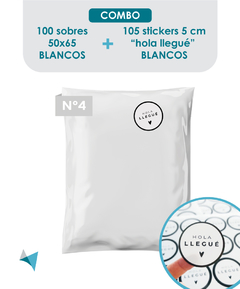 100 SOBRES N4 BLANCOS TRICAPA +105 STICKERS HOLA LLEGU BLANCOS