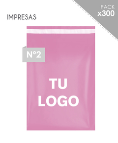 300 Bolsas monocapa rosa personalizada (30x42)