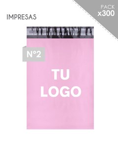 300 Bolsas tricapa rosa personalizada (30x42)