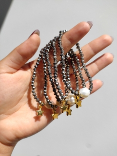 Pulseira Cristais Prata/Dourado na internet