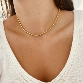 Choker Dourada Minhoca Noely