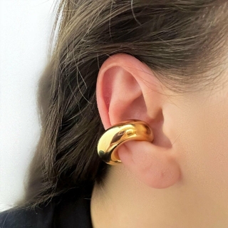 Fake Piercing Dourado Tubo