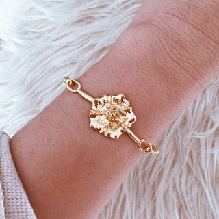 Bracelete Dourado Flor