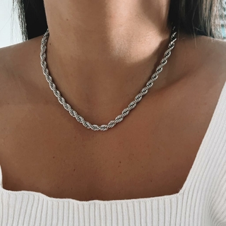 Choker Prata Fio Baiano Grossa