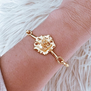 Bracelete Dourado Flor