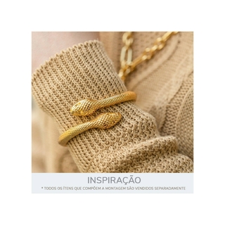 Bracelete Dourado Serpente