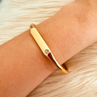 Bracelete Dourado Com pedra de Zircônia