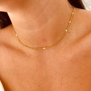 Choker Dourada Coração Deb