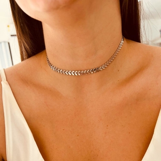 Choker prata de escamas Marina