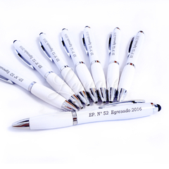 10 Boligrafos blanco touch - comprar online