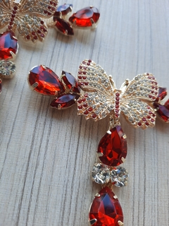 T Borboleta Strass/Gota VERMELHO - comprar online