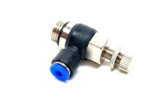 Cotovelo c/ Controle de Fluxo 1/4"BSP x Tubo 4mm