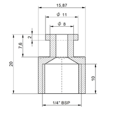 Suporte para Ventosa ELT-20-1/4" FÊMEA na internet