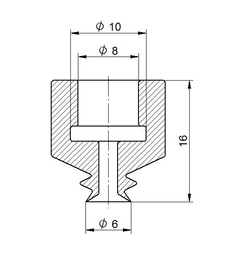 VENTOSA Ø 06MM - 2 FOLES - DE SILICONE - Expper Tecnologia 