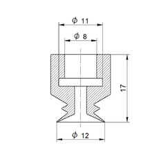 VENTOSA Ø 12MM - 2 FOLES - DE SILICONE - Expper Tecnologia 