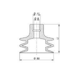 VENTOSA Ø 50MM - 3 FOLES - DE SILICONE - Expper Tecnologia 