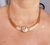 colar dourado veeniz italiano detalhe rivoli cristal ilka na internet
