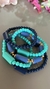 conjunto pulseiras azuis em elastico - comprar online