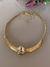 colar dourado veeniz italiano detalhe rivoli cristal ilka - comprar online