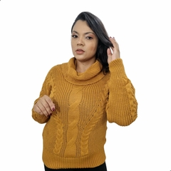 Blusa Tricot Feminina Gola Alta Tranças Frio Outono Inverno na internet
