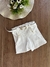 Short Infatil Menina Off White com Pérolas e Cinto Yoyo 25044