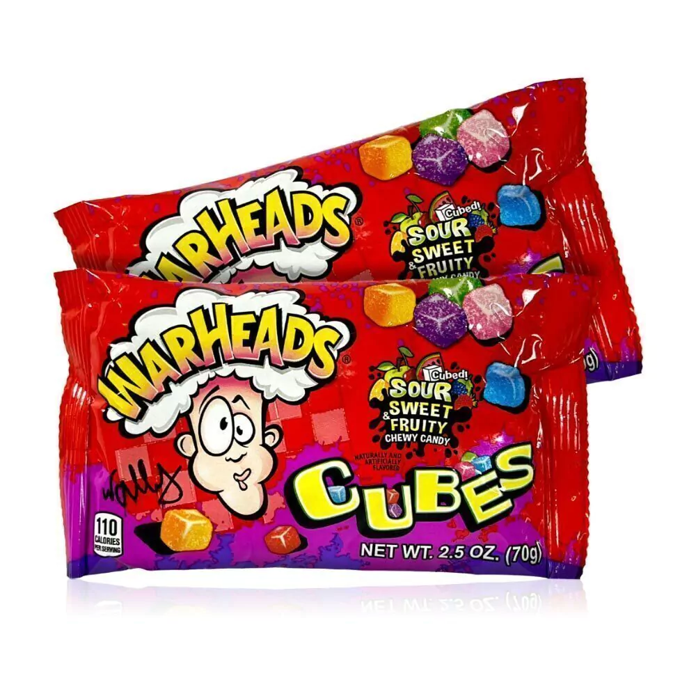 WARHEADS CUBES SOUR FUITY FLAVORS 2 OZ 56G