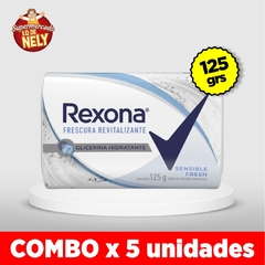 Jabón de tocador REXONA Sensible FreshX125G COMBO X5