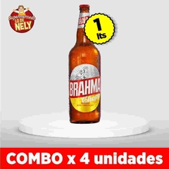 Cerveza rubia BRAHMA X1lts COMBO X4