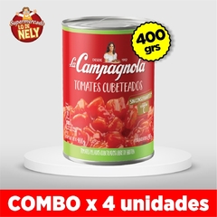 Tomate cubeteado LA CAMPAGNOLA X 400 GRS COMBO X4