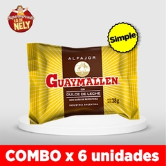 Alfajor de chocolate simple GUAYMALLEN X38GRS COMBO X6