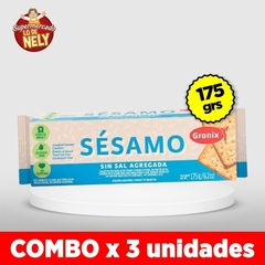 Galletitas de sésamo sin sal GRANIX X175GRS COMBO X3