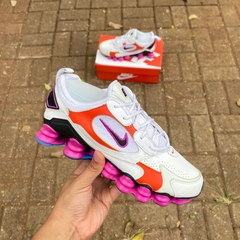 Shox TL Nova 12 Molas Branco/Rosa/Laranja