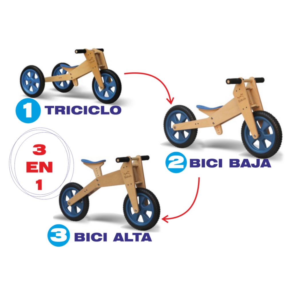 Triciclo y camicleta tres en uno roja
